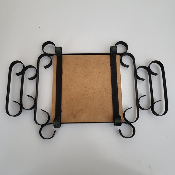 Vintage Wrought Iron and Ceramic Tile Trivet Fish and Eggs - Picture 4 of 16